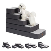 Garnpet escaleras para perros de 5 pasos ajustables, facilitan subir a camas altas.