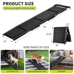 GarveeLife rampa para perros 20 pulgadas de ancho, estable para subir al coche.