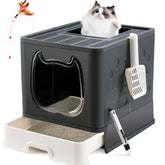 Bandeja Gefryco para gato con tapa frontal y acceso controlado para reducir derrames.