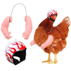 Gejoy brazos de muñeca para gallina con casco, ideal para sesiones de fotos divertidas