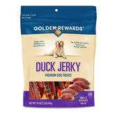 Generic Golden Rewards: pechuga de pato real como primer ingrediente para perros activos.