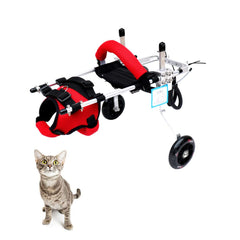 Genérica silla de ruedas para gatos con 2 ruedas, mejora movilidad.