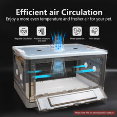 Geniprem incubadora con ventilación de tres velocidades para flujo de aire fresco.