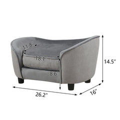 Getifun cama para mascotas gris claro, diseño compacto para espacios pequeños.