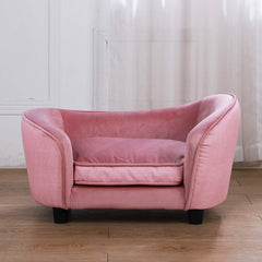 Getifun cama para mascotas rosa, vista lateral de la estructura estable