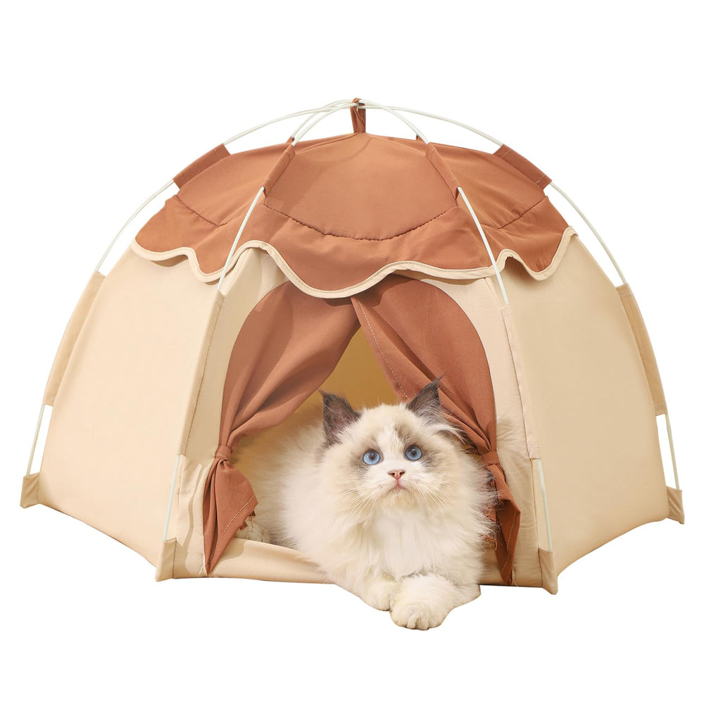 Gigreinc tent-gato-dosel-floral refugio suave para gatos en interiores.