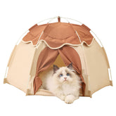 Gigreinc tent-gato-dosel-floral refugio suave para gatos en interiores.