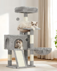 Gitelsnour árbol para gatos dos niveles, zona de descanso amplia para tu felino.