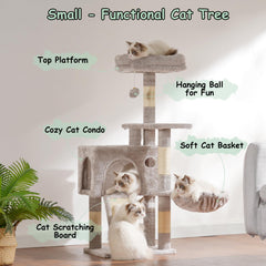 Gitelsnour árbol para gatos rascadores en base para proteger muebles.