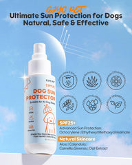 GJYC PET SPF25, bote de aceite para perros, protección solar duradera.