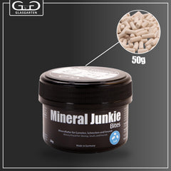 GlasGarten Mineral Junkie Bites: palitos pequeños para invertebrados, nutrición mineral constante.