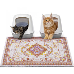 Alfombra Glittme para arena de gato con base antideslizante protege el suelo.