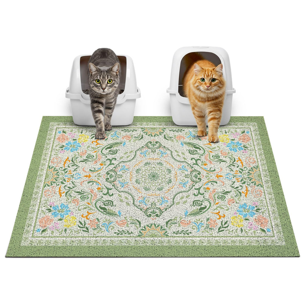 Alfombrilla Glittme para arena de gato, protección del suelo y estética decorativa.