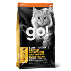 Go! Solutions Sensitivities: alimento seco de pato para gatos, sabor suave y digestión ligera.
