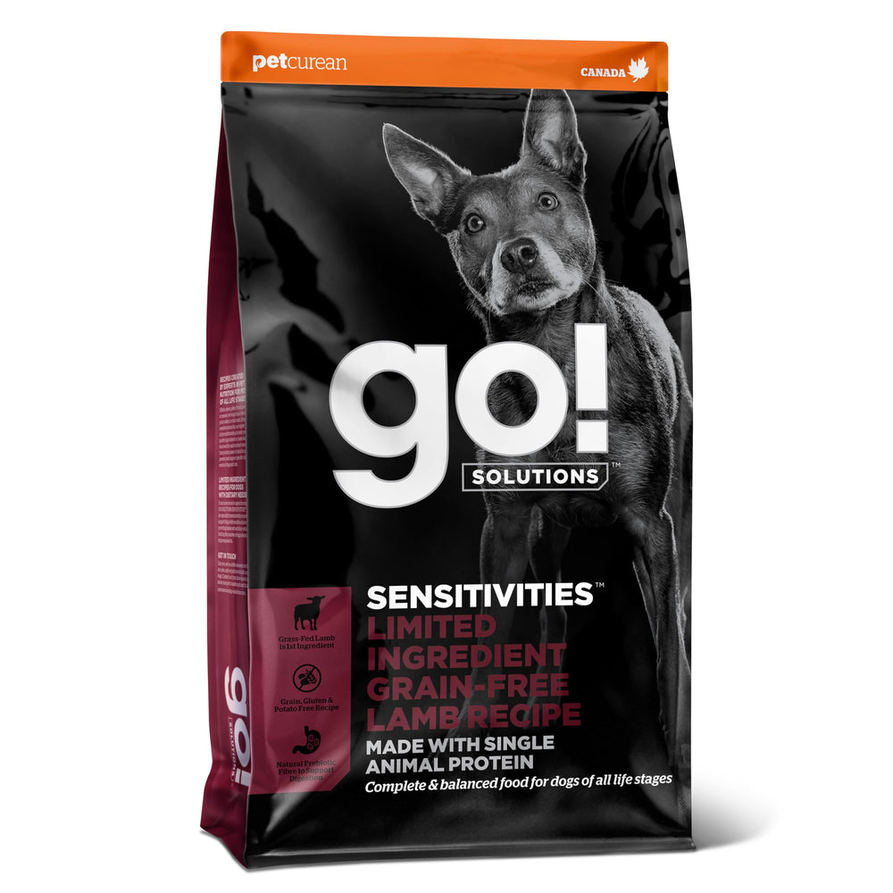 Go! Solutions Sensitivities croquetas de cordero sin granos para estómagos sensibles.