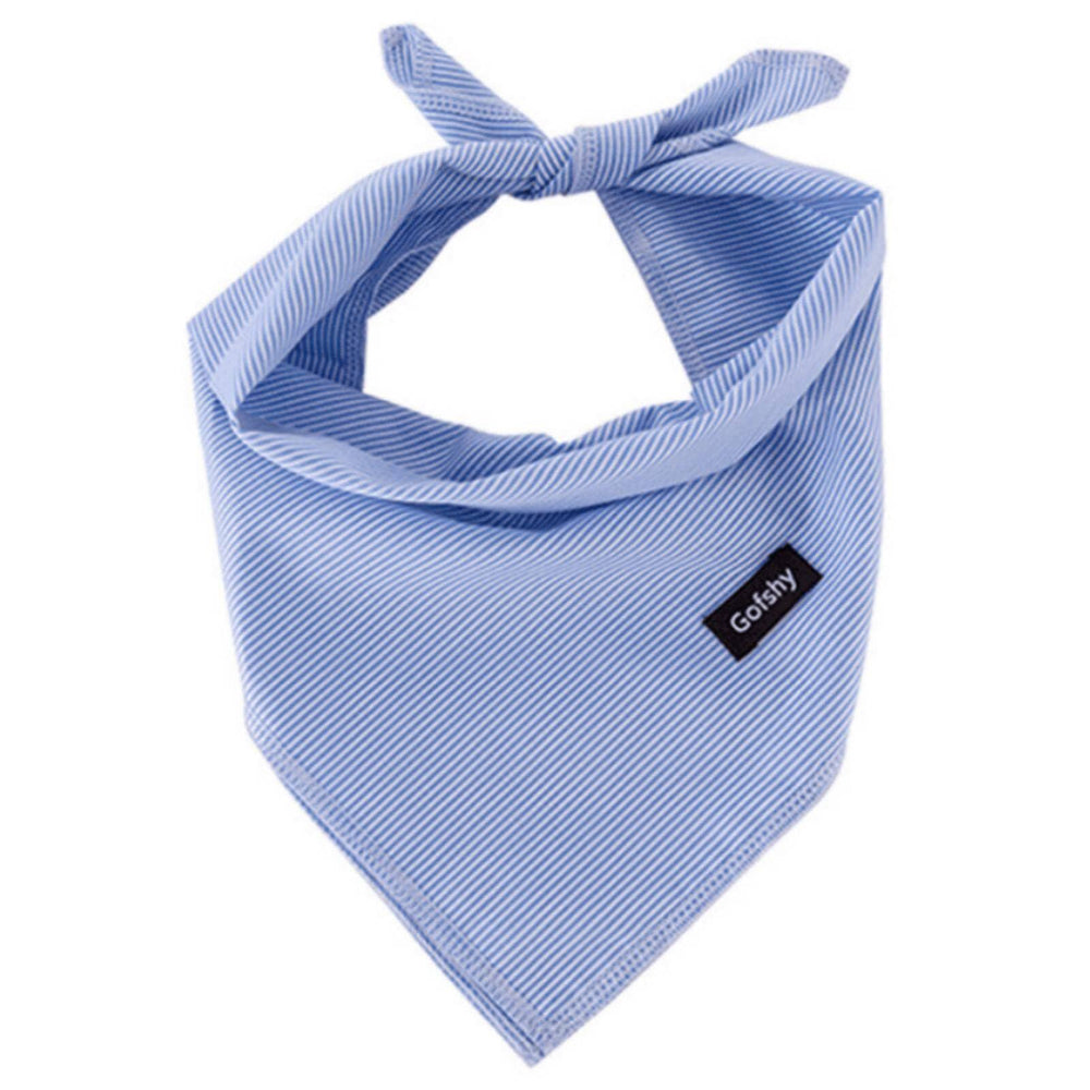 Bandana Gofshy para perro con rayas azules, ideal para paseos con estilo