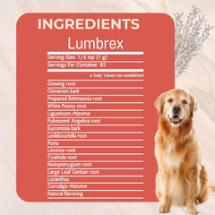 Lumbrex mezclado en alimento para una ingesta suave y conveniente.