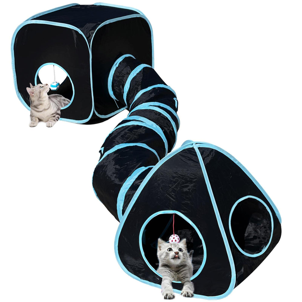 GONPETGP túneles para gatos, vista del conjunto 3 en 1 para juego y descanso.