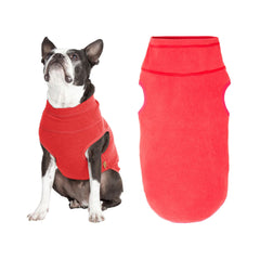 Gooby chaleco perro Microfibra estirada frente, cómodo y adaptable para tallas diversas.