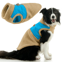 Chaleco sherpa Gooby crema frontal, calor suave para paseos diarios