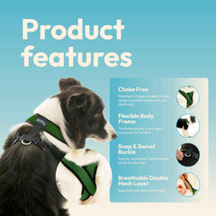 Arnés Gooby Comfort X vista lateral en malla, movimiento flexible para perros activos.