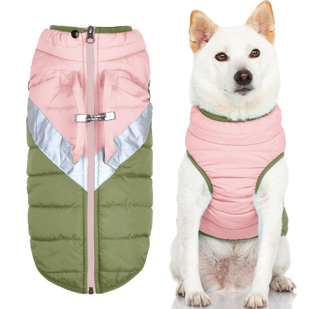 Gooby Mountaineer melocotón con cremallera: abrigo cálido y resistente para paseos en cualquier clima.