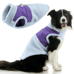 Gooby Zip Up Sherpa Vest vista frontal, abrigo cómodo para paseos diarios