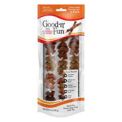 GOOD 'N' FUN Kabobs mordisco triple sabor para perros grandes, masticable y sabroso