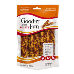 GOOD 'N' FUN Triple Flavor Blasts en empaque, snack versátil para perros