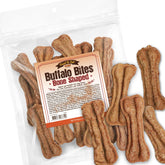 Gootoe búfalo bocaditos en forma de hueso, empaque hermético para frescura.