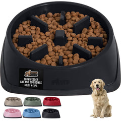 Gorilla Grip bol lent en action, ralentit l'alimentation des chiens et chats.
