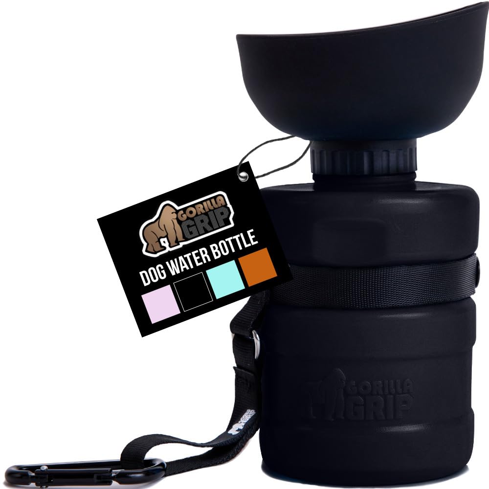 GORILLA GRIP botella de agua para perros con cuenco integrado, ideal para paseos