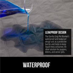 Cobertor Gorilla Grip con capa TPU impermeable evita filtraciones durante derrames.