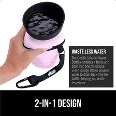 Gorilla Grip, mecanismo de rosca anti fugas en cuenco de silicona rosa