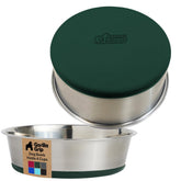 Tazón Gorilla Grip en acero inoxidable 304, ideal para comidas y bebidas de mascotas.