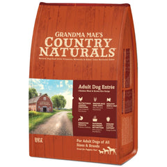 Grandma Mae's bolsa 4 lb, comida para perro adulto sensible con pollo y arroz, promueve pelaje brillante.