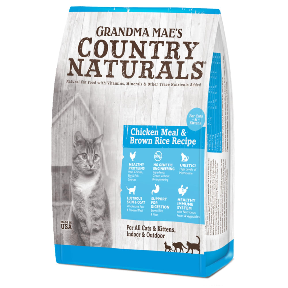 Bolsa de comida seca para gatos Grandma Mae's, pollo y arroz integral, apoyo a la alimentación diaria