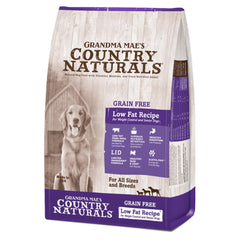 Grandma Mae's Country Naturals, alimento seco para perro con cerdo, opción para control de peso.
