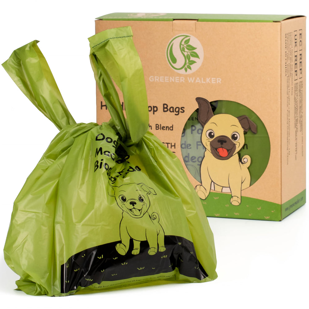 GREENER WALKER bolsas extra gruesas para recoger excrementos de perro, seguridad.
