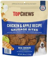GreenFoods Bocaditos de salchicha pollo y manzana, bolsa, snack natural para perros activos