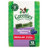 Greenies arándano palitos dentales: empaque frontal que invita al cuidado bucal diario.