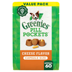 Greenies bolsas pastillas perro grande con sabor queso para medicación sin estrés.