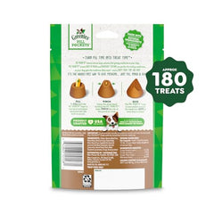 Greenies bolsitas de píldoras para perro con la bolsa cerrada, tapa segura.