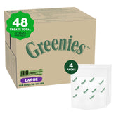 Greenies dentales para perros grandes, paquete original y higiene bucal.