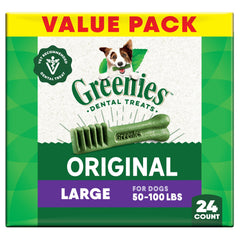 Greenies en empaque 36 oz para perros grandes, aliento más fresco.