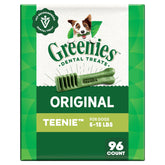 Greenies golosinas dentales para perros, empaque grande, sabor original.