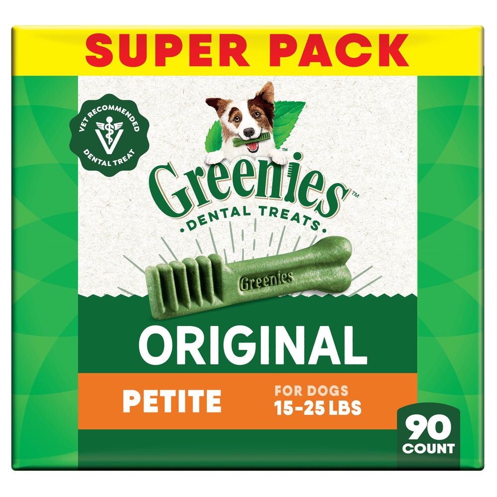 Greenies masticables dentales para perro adulto petite, sabor original, apoyo al cuidado dental.