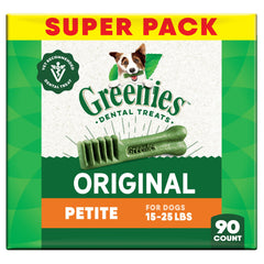Greenies masticables dentales para perro adulto petite, sabor original, apoyo al cuidado dental.
