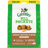 Greenies Pill Pockets para perros grandes, empaque práctico para medicación.