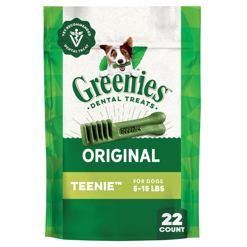 Greenies Teenie original: premio dental para perros pequeños que ayuda a limpiar dientes.
